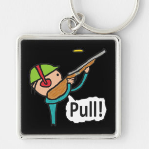 Clay Pigeon Trap Shooting Keychain