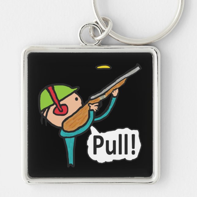 Clay Pigeon Trap Shooting Keychain (Front)