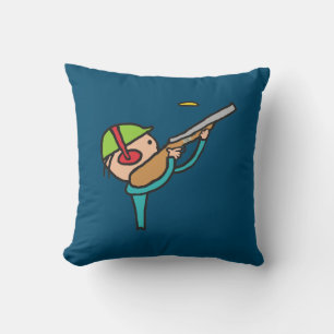 Clay Pigeon Trap Shooting Throw Pillow