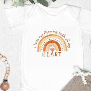 Clay Rainbow - I Love My Mommy With All My Heart Baby Bodysuit
