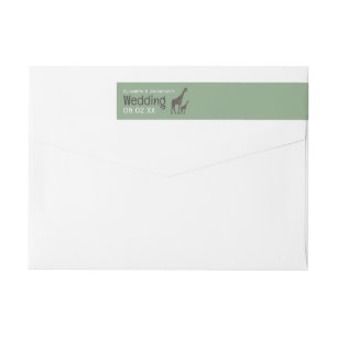 Clay Safari Giraffe, Rustic Wedding Wrap Around Label