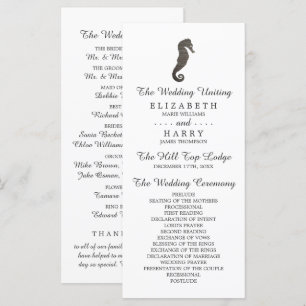 Clay Seahorse Beach Wedding Program