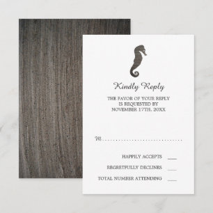 Clay Seahorse Beach Wedding RSVP Card