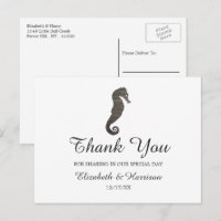 Clay Seahorse Beach Wedding Thank You