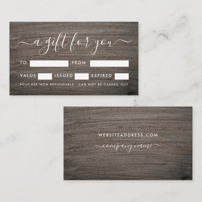 Clay Slab Effect, Gift Certificate Cards (Front/Back)