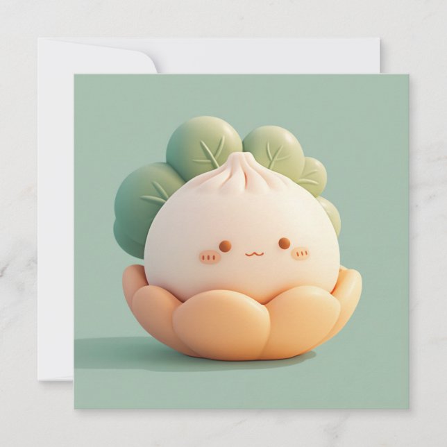 Clay Steamed Dumpling in Floral Bloom Postcard (Front)