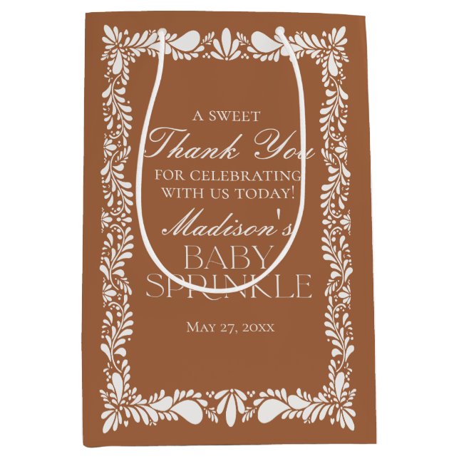 Clay Talavera Tile Fiesta Baby Sprinkle Favours Medium Gift Bag (Front)