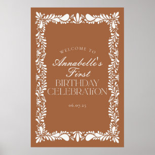 Clay Talavera Tile Fiesta Birthday Party Welcome Poster