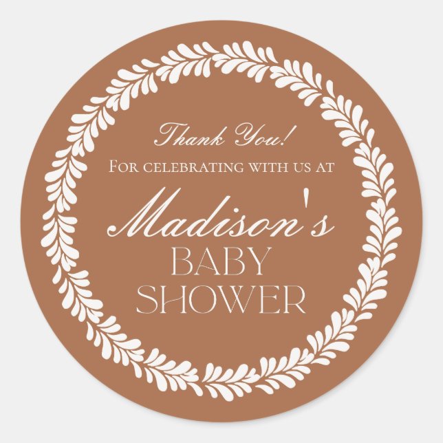 Clay Talavera Tile Spanish Fiesta Baby Shower Classic Round Sticker (Front)