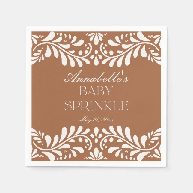 Clay Talavera Tile Spanish Fiesta Baby Sprinkle Napkin (Front)