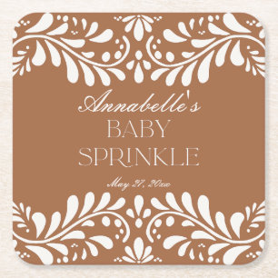 Clay Talavera Tile Spanish Fiesta Baby Sprinkle Square Paper Coaster