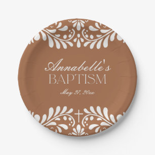 Clay Talavera Tile Spanish Fiesta Baptism Paper Plate