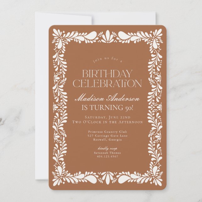 Clay Talavera Tile Spanish Fiesta Birthday Party Invitation (Front)