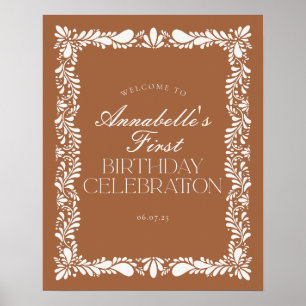 Clay Talavera Tile Spanish Fiesta Birthday Welcome Poster