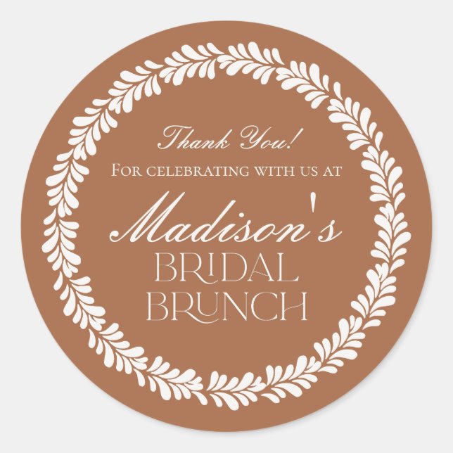 Clay Talavera Tile Spanish Fiesta Bridal Brunch Classic Round Sticker (Front)