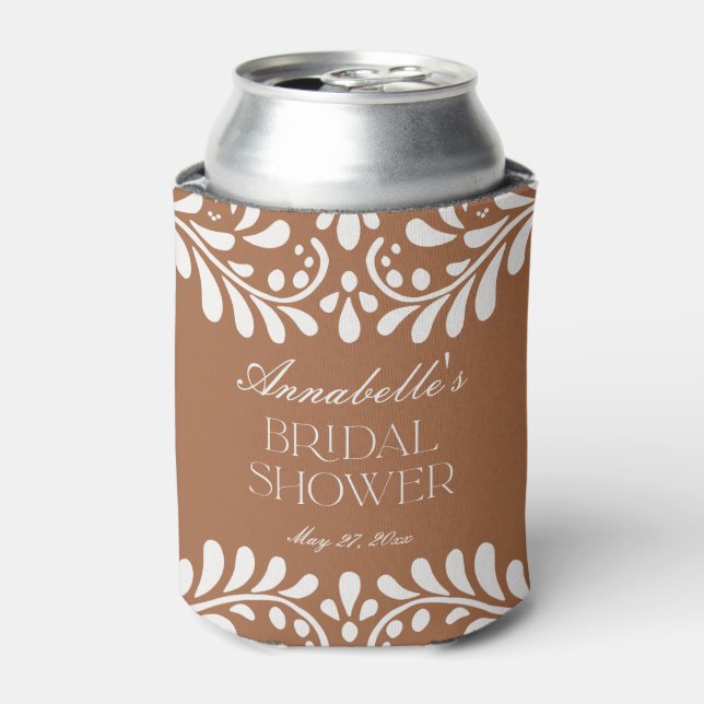 Clay Talavera Tile Spanish Fiesta Bridal Shower Can Cooler (Can Front)