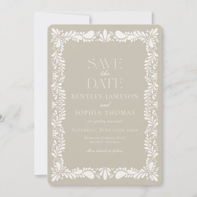 Clay Talavera Tile Spanish Fiesta Save the Date Invitation (Front)