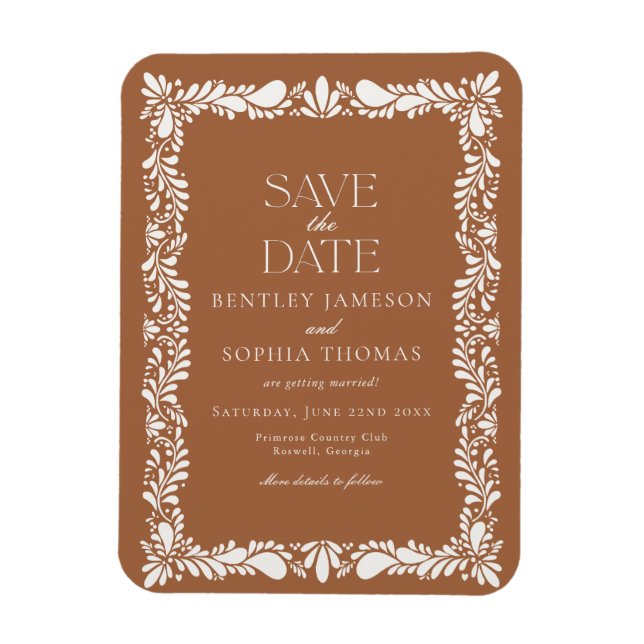 Clay Talavera Tile Spanish Fiesta Save the Date Magnet (Vertical)