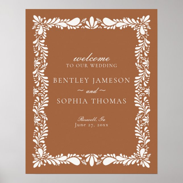 Clay Talavera Tile Spanish Fiesta Wedding Welcome Poster (Front)