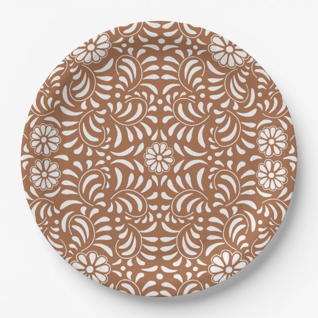 Clay Talavera Tile Spanish Style Fiesta Paper Plate (Front)