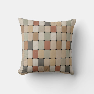 Clay Weave — Earth Tone Tile Throw Pillow