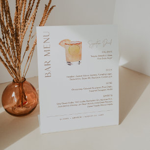 CLAY Wedding Bar Menu, Signature Drink Pedestal Sign