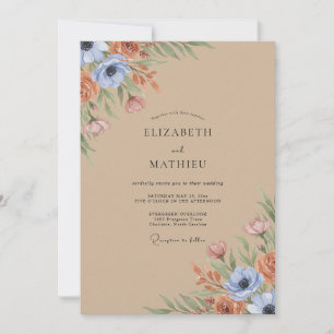 Clay Wildflower Wedding Invitation
