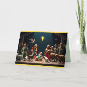 Claymation Christmas Creche Holiday Card