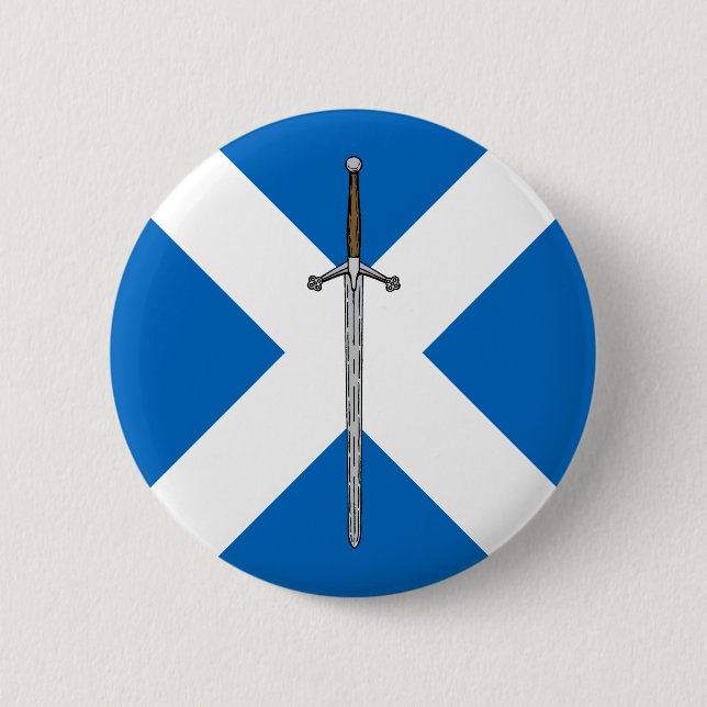 Claymore and Saltire 2 Inch Round Button (Front)