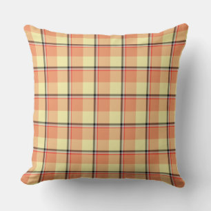 Claystone and Morning Mist Plaid Throw Pillow