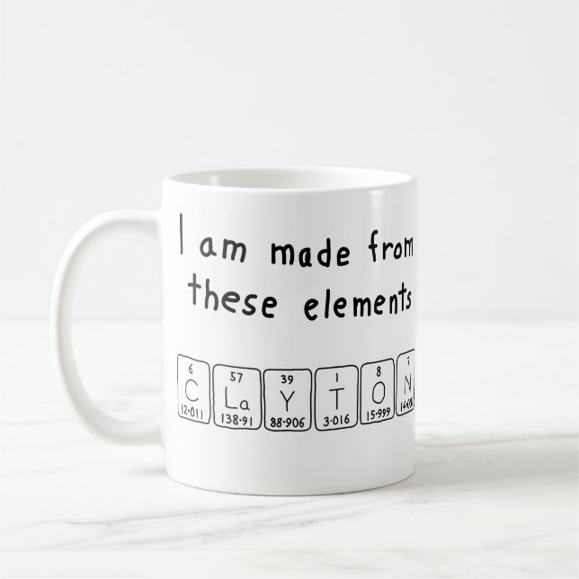 Clayton nom de table périodique mug (Gauche)
