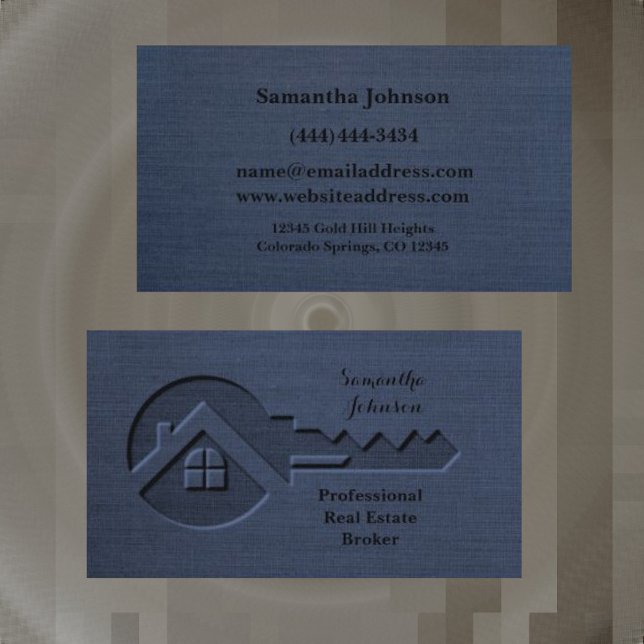 Clé de luxe Sapphire Blue Carte de visite immobili (Créateur téléchargé)