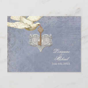 Clé de mon coeur, Doves RSVP réponse carte postale
