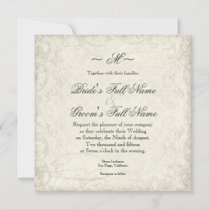 Clé de mon coeur, Doves Swirl Mariage Invitation
