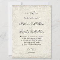 Clé de mon coeur, Doves Swirl Mariage Invitation