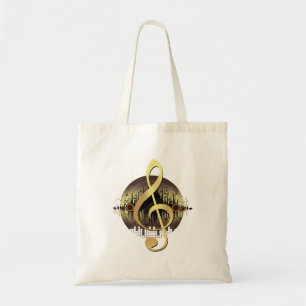 Clé de Sol en Or Sac en Vinyle Créatif pour Amoure