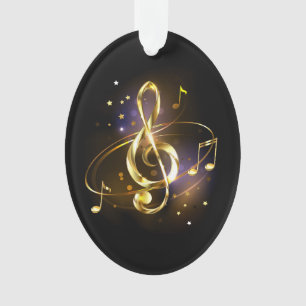 Clé de sol musicale en or