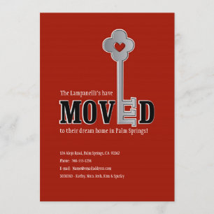 Clé et coeur, Red Moving Faire-part