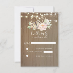 Clé et Love Lock Wedding RSVP