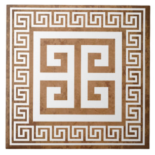 Clé grecque Motif blanc Design Carreaux céramique