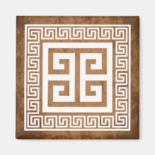 Clé grecque Motif blanc magnet