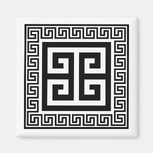 Clé grecque Motif noir Magnet