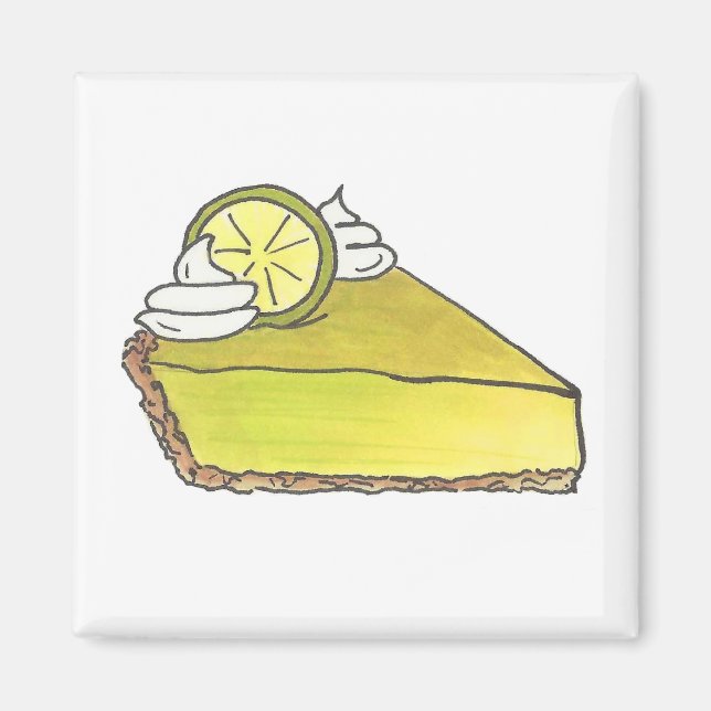 Clé Lime Keylime Pie Slice Dessert Aimant alimenta (Devant)