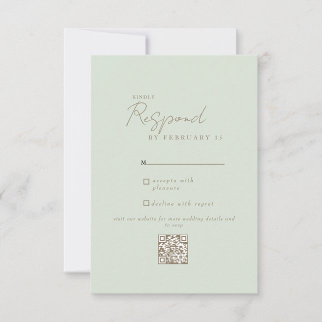 Clé Mariage moderne QR Code RSVP (Devant)