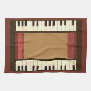 clé piano bordure serviette de cuisine