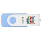 Cute Renard orange avec Couronne florale