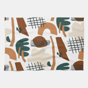 Clean Abstract Boho Pattern   Modern Minimal Kitchen Towel
