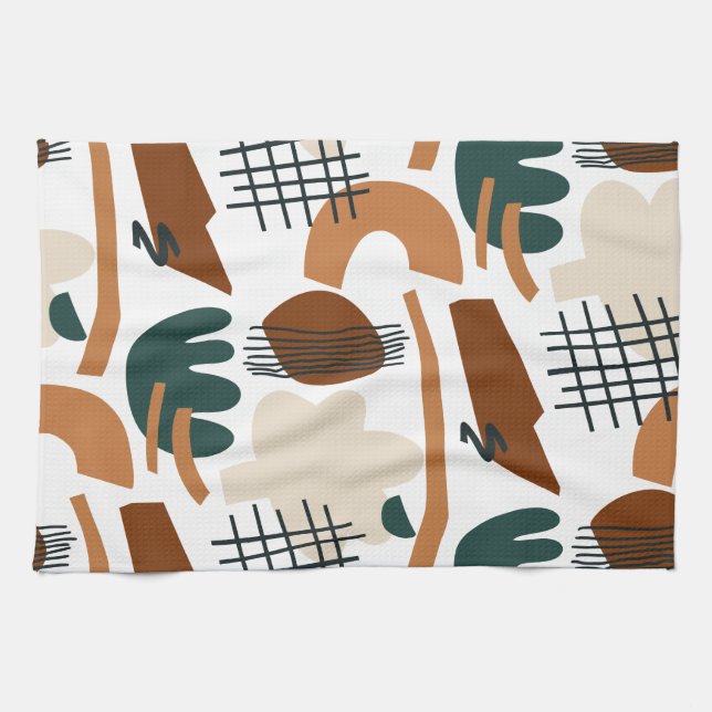 Clean Abstract Boho Pattern | Modern Minimal Kitchen Towel (Horizontal)