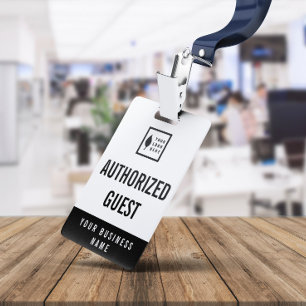 Clean Add Your Logo Office Visitor Badge