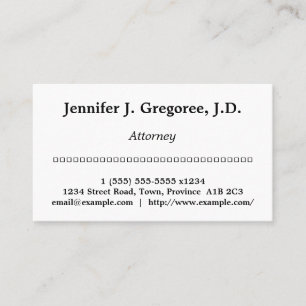 Clean and Basic Attorney Business Card